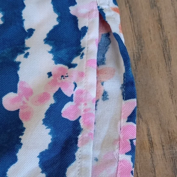 Ruby Rd. Floral Striped Blouse - Blue, Pink, White - Picture 15 of 15